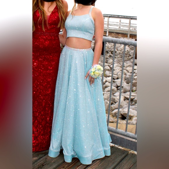 Blue J. Michaels Two Piece Prom Dress - Size 0 - Picture 1 of 4